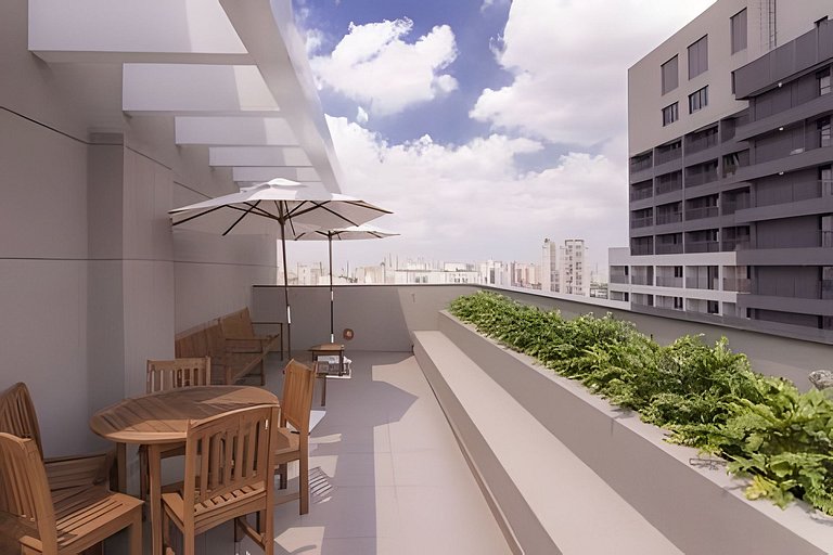 Studio próx. metrô com academia e coworking (605B)