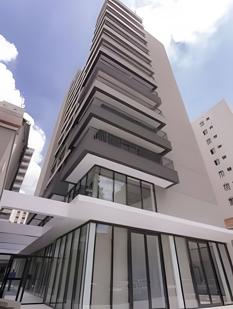 Studio próx. metrô com academia e coworking (605B)