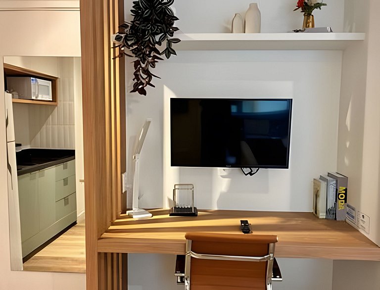 Studio com academia, coworking e metrô (23)