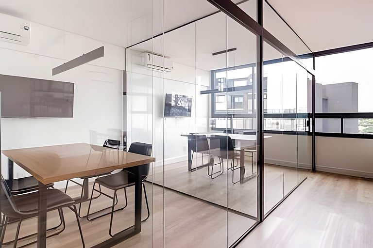 Studio com academia, coworking e metrô (23)