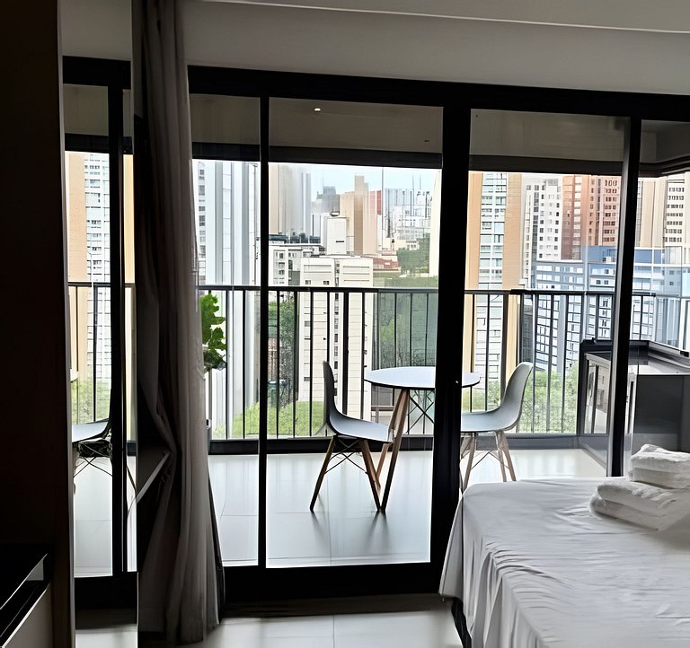 Studio com academia, rooftop e coworking(1219)
