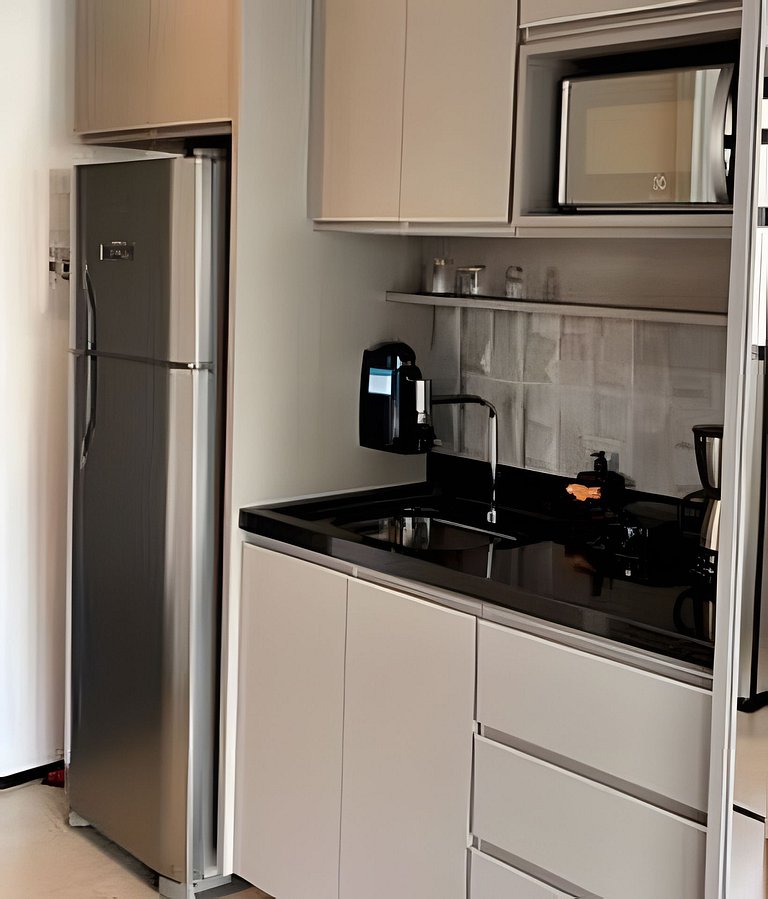 Studio com academia, rooftop e coworking(1219)