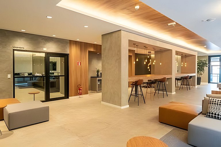 Studio c/ piscina, academia e próx. metrô (411)
