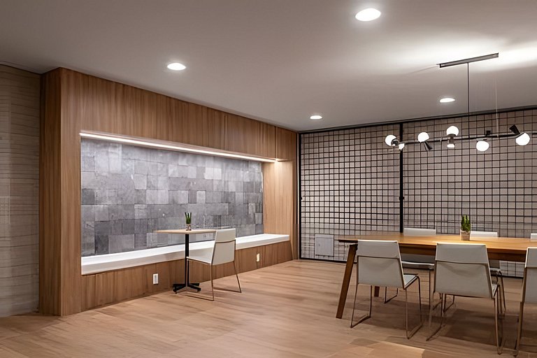 Studio com academia, rooftop e metrô (1302)