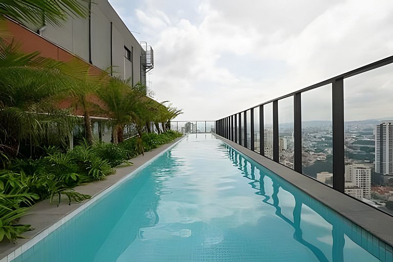 Apto de luxo com piscina incrível, academia(1507A)