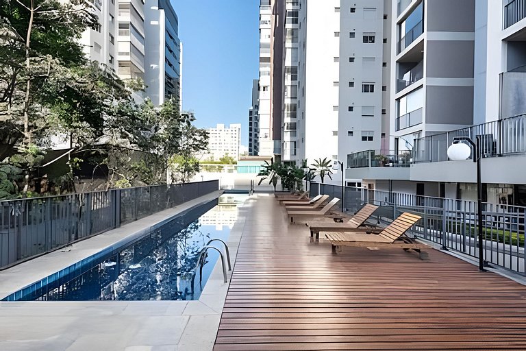 Studio de Luxo c/ piscina, academia e garagem(112)
