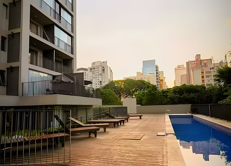 Studio de Luxo c/ piscina, academia e garagem(112)