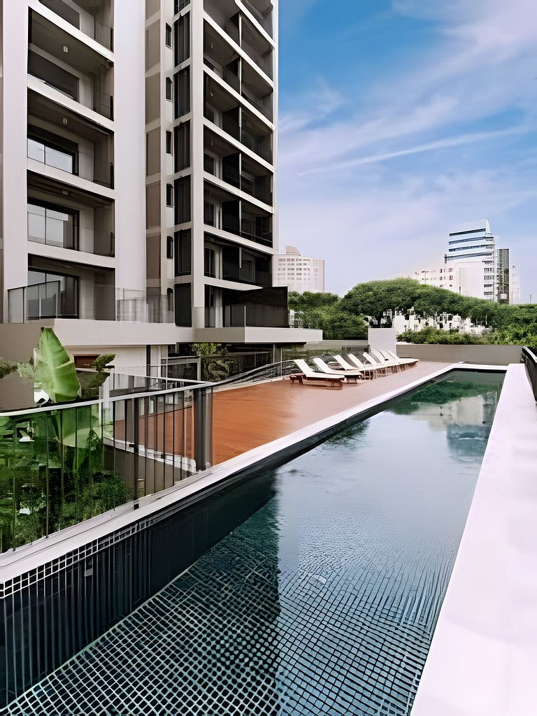 Studio de Luxo c/ piscina, academia e garagem(112)