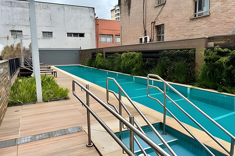 Studio de Luxo c/ piscina, academia e garagem(902)
