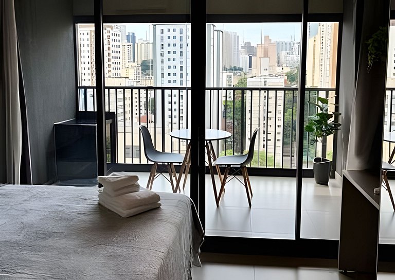 Studio com academia, rooftop e coworking(1221)