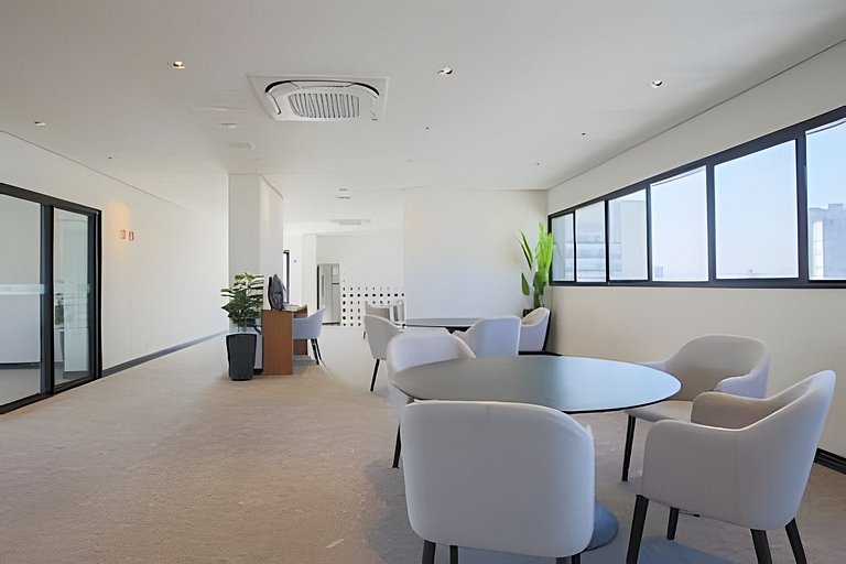 Studio com academia, rooftop e coworking(1221)