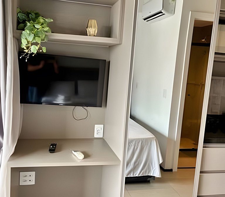 Studio com academia, rooftop e coworking(1221)