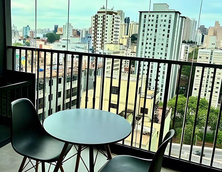 Studio com academia, rooftop e coworking(1221)