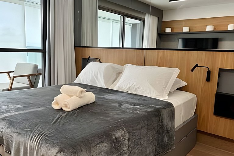 Apto de luxo com spa, academia próx metrô (419)
