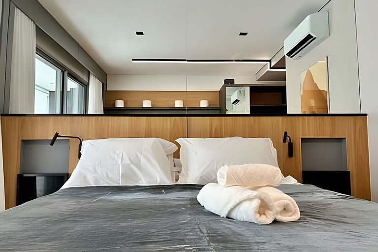 Apto de luxo com spa, academia próx metrô (419)