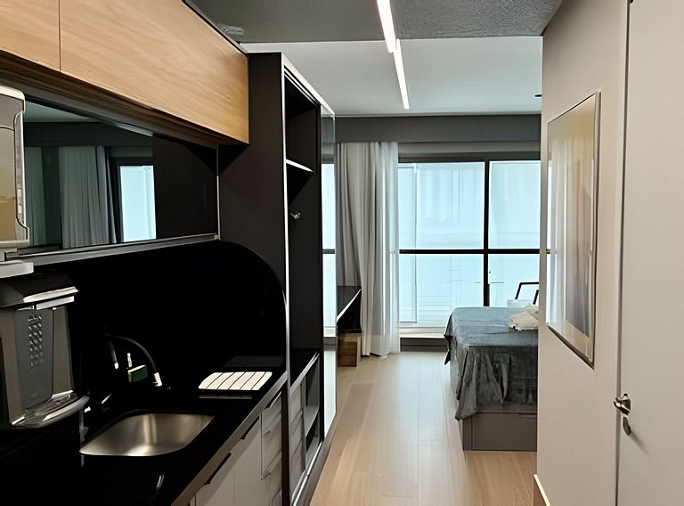 Apto de luxo com spa, academia próx metrô (419)