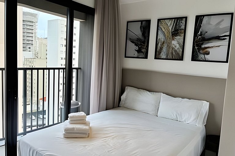 Studio com academia, rooftop e coworking(1216)
