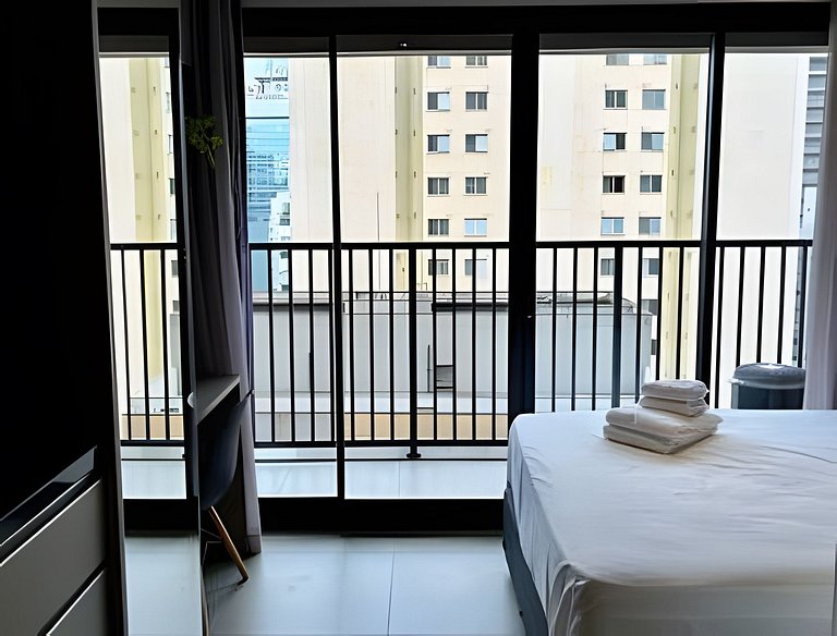 Studio com academia, rooftop e coworking(1216)