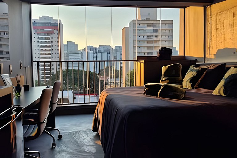 Apto de luxo com spa, academia próx metrô (521)