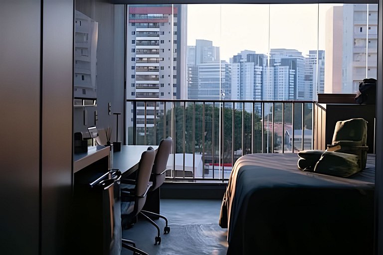 Apto de luxo com spa, academia próx metrô (521)