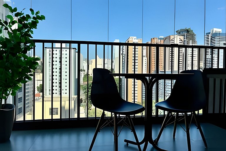 Studio com academia, rooftop e coworking(1222)