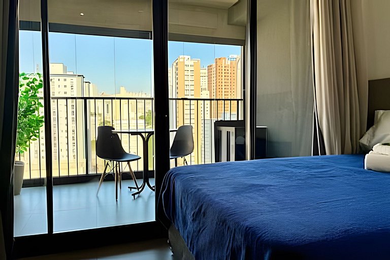 Studio com academia, rooftop e coworking(1222)