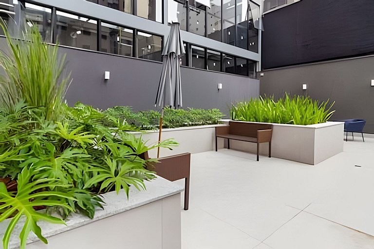 Studio com academia, rooftop e coworking(1222)