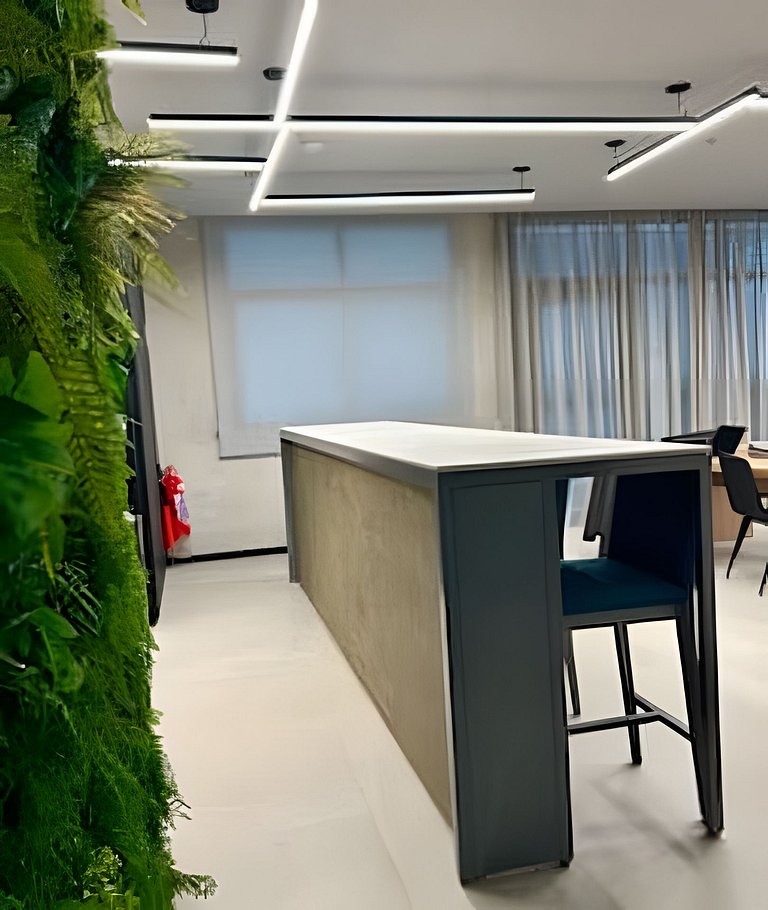 Studio Moderno cama king, academia e piscina (312)