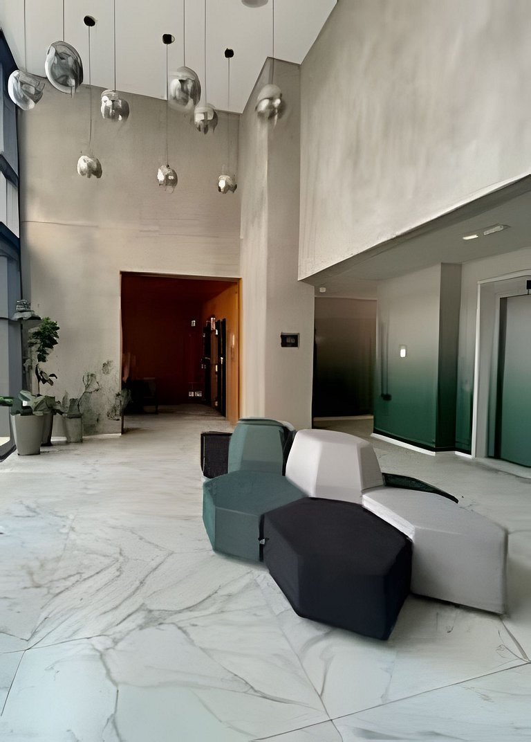Apto com Piscina, Academia e Coworking (1402)